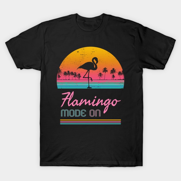 Flamingo 80s Vaporwave Retro Vintage Sunset T-Shirt by Radarek_Design